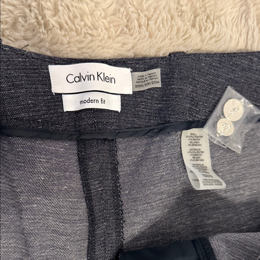 Calvin Klein Navy Women's Trousers - Picture 3 of 6